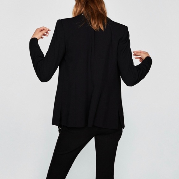 [Zara] Classy Black Polka Dot Scarf Blazer - Picture 7 of 11